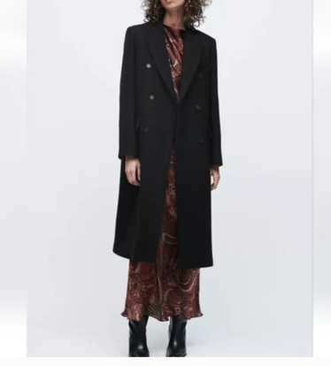 ZARA ダークブルー ダブルブレスト仕様ウール混コート　MANTECO MANTECO WOOL COAT ZW COLLECTION - Brown-Blue | ZARA United