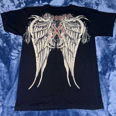 Affliction ラメ　サーマル　XZAVIER スカル　十字架　Tシャツ Affliction ラメ サーマル XZAVIER スカル 十字架 Tシャツ