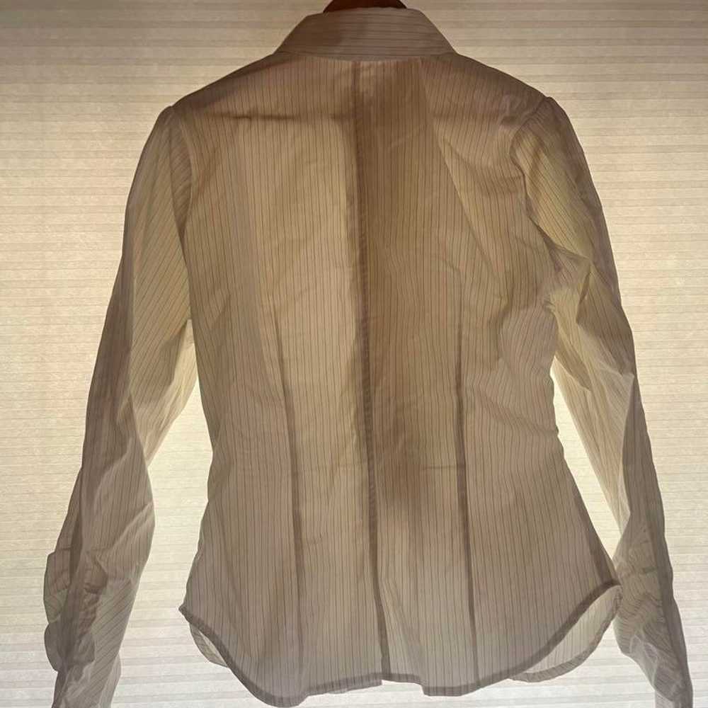 MOUSSY ZIP UP WAIST SHAPE シャツ 白ストライプ MOUSSY ZIP UP WAIST SHAPE Shirt, White Stripe