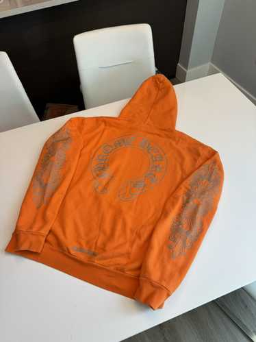 Chrome Hearts Horseshoe Floral Hoodie Orange Miami限定 Chrome Hearts Miami Exclusive Orange Horseshoe Zip Up Hoodie