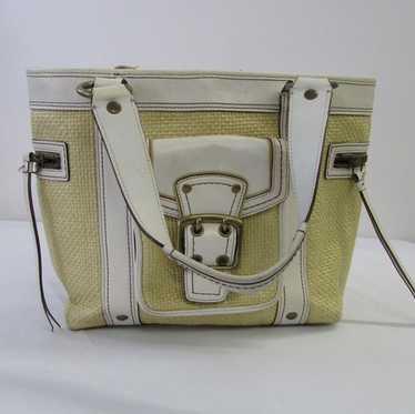 バッグ Coach Legacy Buckle Straw Shoulder Bag Authentic vintage Coach Legacy Buckle Straw Shoulder Bag