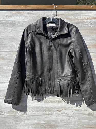Faux leather fringe jacket - Gem