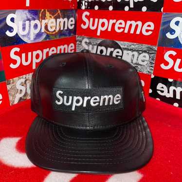 SUPREME シュプリーム 15AW Leather Box Logo New Era レザー