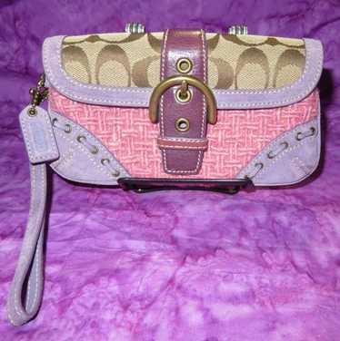 Vintage Coach Mini Soho Hobo Handbag Purse 8E69 Purple Suede