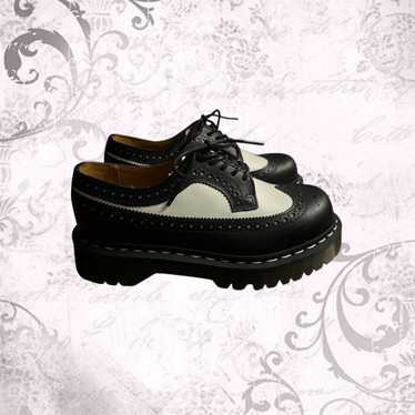 Dr Martens 3989black and White Brogue Platform Made in