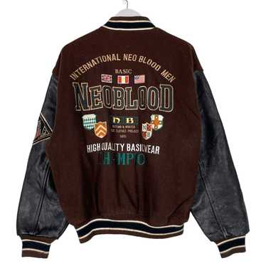 ジャケット・アウター archive Neo blood tokyo stadium jacket NEO BLOOD TOKYO Varsity Jacket Cow Leather Patch Quilting