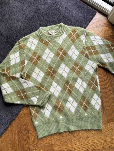 ニット+セーター Acne Studios - Acne Studios Argyle Wool Sweater Brown Acne studios argyle sweater - Gem