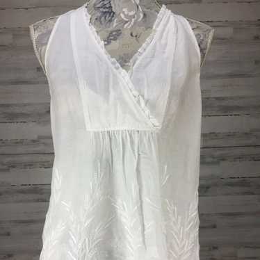 Bcbg Maxazria Sz M White Silk Wrap V Neck Tank Top