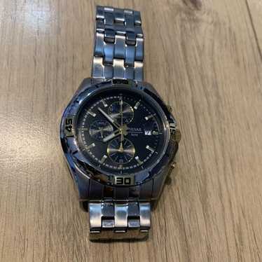 SEIKO パルサーPULSARブラック＆オレンジ*クロノグラフ : 日本製