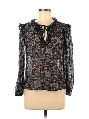 Rebecca Taylor Women Black Long Sleeve Silk Top 0 - image 1