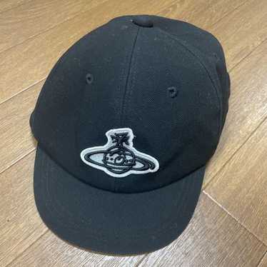 【VIVIENNE WESTWOOD】Logo Embroidered Cotton Cap Navy Baseball Cap Suiting Check in BLACK-CHECK | Vivienne Westwood®