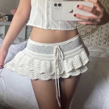 Women's Skirt - White/Cream - S – Cream crochet m… - image 1