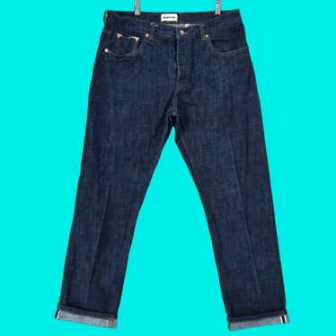 TAYLOR STITCH 32 オーガニックセルビッチデニムパンツ Taylor Stitch Selvedge Jeans Mens 33x32 Slim Fit Button Fly
