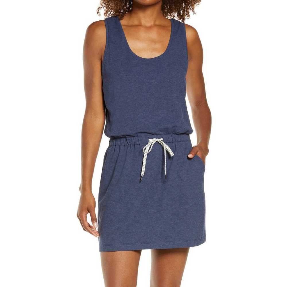 Zella Gwen Ponte Knit Tank Dress with Pockets Navy Nightfall