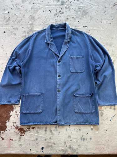 Vintage 70s 80s French Workwear Men's Blue Chore Utility