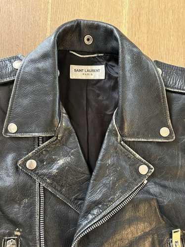 Saint laurent distressed leather jacket - Gem