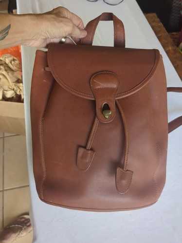 Vintage COACH Brown Leather Daypack Bag Backpack Turnlock