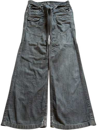 パンツ Y2K 00s TORNADO MART flare stripe pants FOR SALE 🏴‍☠️ Tornado Mart Python Strapped Flared Jeans