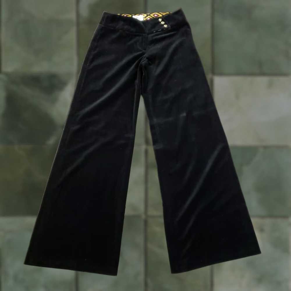 MILLY MILLY Black Velvet Wide Leg Pants Women Size 6 (28x33) Casual Dress