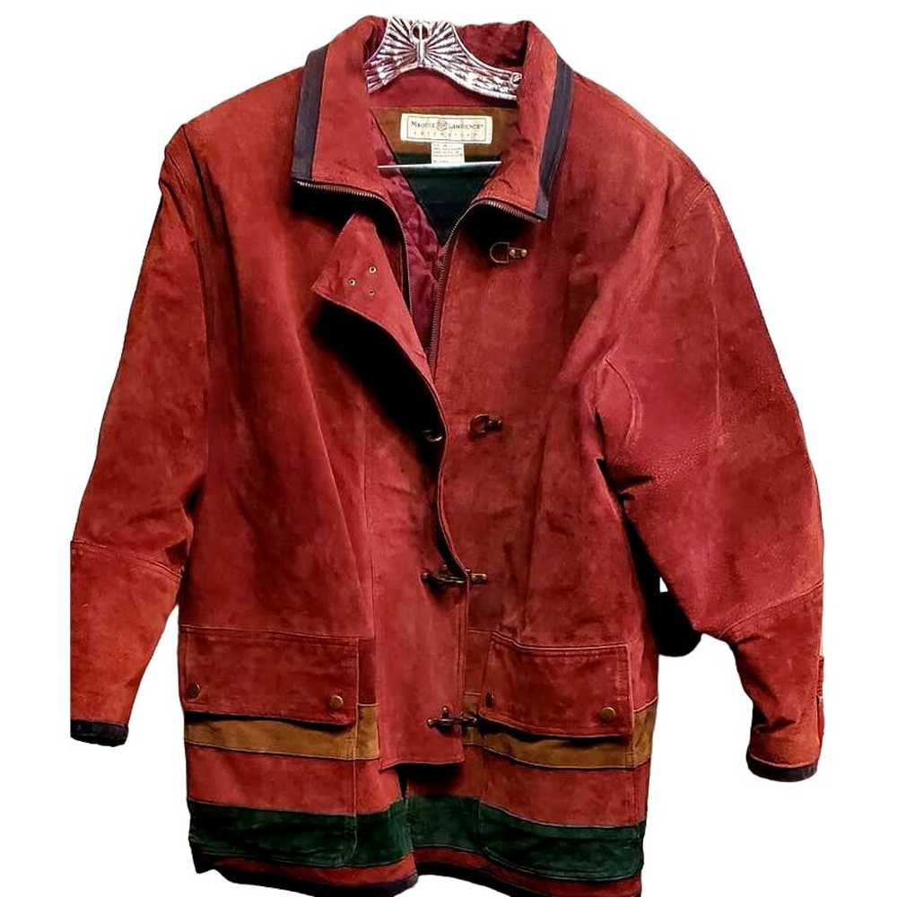 Vintage 90's Maggie Lawrence Collection Leather Jacket Metal Clasp Size Medium