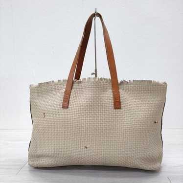 HENRY CUIR マルガリータ 刺繍なし 編み込み レザー トートバッグ HENRY CUIR マルガリータ 刺繍なし 編み込み レザー トートバッグ