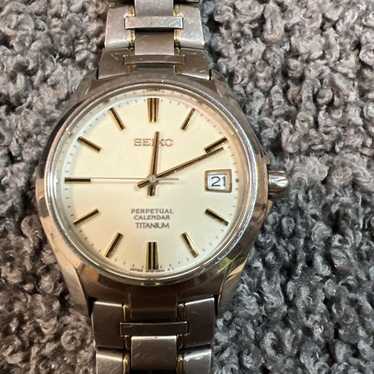 SEIKO PERPETUAL CALENDAR シルバー クオーツ Seiko Perpetual Calendar Titanium | eBay