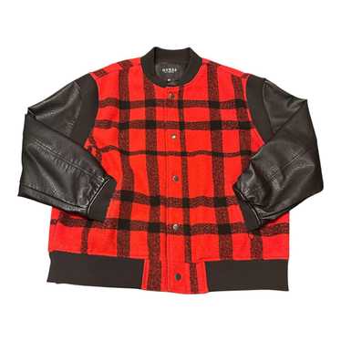 OLD GUESS　アメリカンチーム　袖レザー　刺繍　ヴァーシティージャケット Vintage Guess USA Retro Classic Big Logo Letterman Jacket