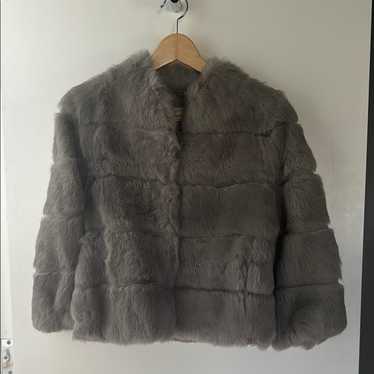 Source Unknown Gray Teddy Jacket Plush Faux Fur - image 1