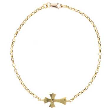CHROME HEARTS 22K FILIG CROSS-XSM P DIA Filigree Cross XS
