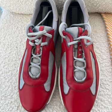 美品 PRADA SPORT America's cup サイズ 10 Prada Mens Americas Cup Size US10 UK9 Black Red Leather