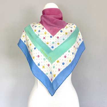 Christian Dior 80s vintage scarf スカーフ 1980s Vintage Christian Dior Silk Scarf Square Flower Design