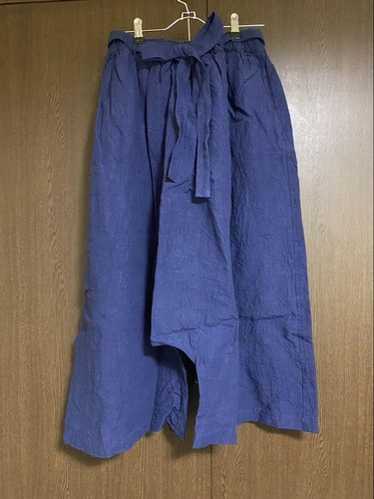 Namu Shop - Ichi Antiquites Linen Denim Sarouel Pants - Navy
