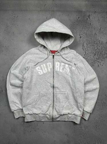 トップス SUPREME Arc Logo Thermal Zip Up Hoodie L Supreme Arc Logo Thermal Zip Up Sweatshirt Bright Orange