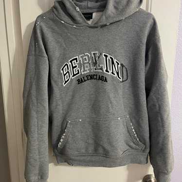 24AW new/BALENCIAGA ダメージポケットパーカー Hoodie Gray Medium-767877TRVJ39755_F.jpg?v=2