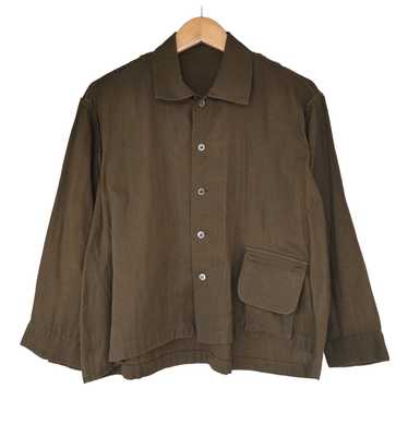 美品 Y's Yohji Yamamoto LAINE WOOL SHIRT Authentic Yohji Yamamoto Y's for men Red Cotton/Wool Men