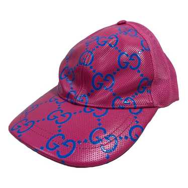GG canvas baseball hat with crystals in camel and dark brown