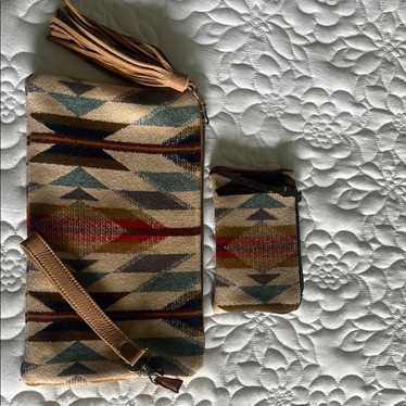 Geometric Pattern Clutch And Wallet Set - image 1
