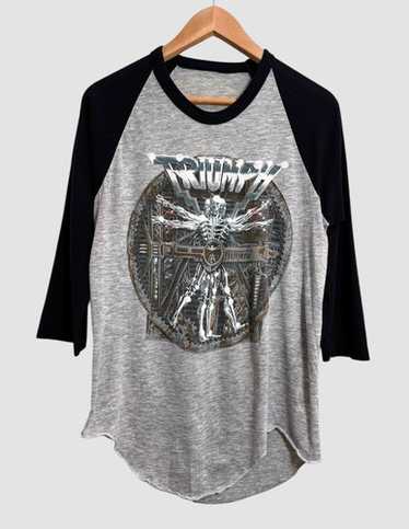 80年代ヴィンテージ TRIUMPH THUNDER SEVEN Tシャツ Vintage Triumph Rocks Texas Thunder Seven Invasion Raglan