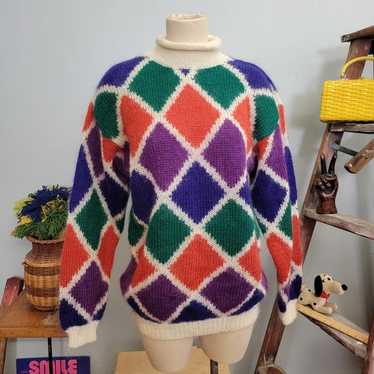 Harlequin patterned mohair - Gem