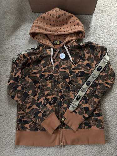 人気話題コラボ！BAPE x MCM Camo Zip Hoodie Brown Bape x McM Jacket Zip Hoodie | eBay