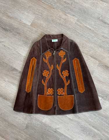 Leather cape 70s vintage - Gem