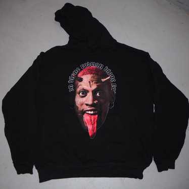 Vlone Rodman Devil Hoodie Black ヴィーローンロッドマンコラボ Vlone Vlone Dennis Rodman Devil In Horns Hoodie | Grailed