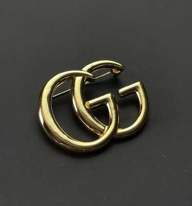VTG Gucci GG Vintage Gold Bee Brooch Fly Pin GG Monogram