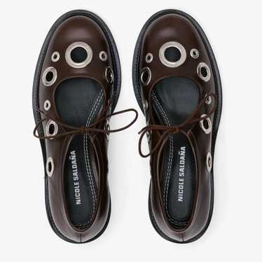 Nicole SaldanaニコールサルダナFABIANAオープントゥフラワー fabiana / white napa | Nicole Saldaña Footwear