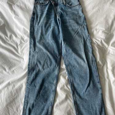 新品 AGOLDE CRISS CROSS ワイドレッグ 26 ホワイト AGOLDE Criss Cross Wide Leg in Paste | REVOLVE