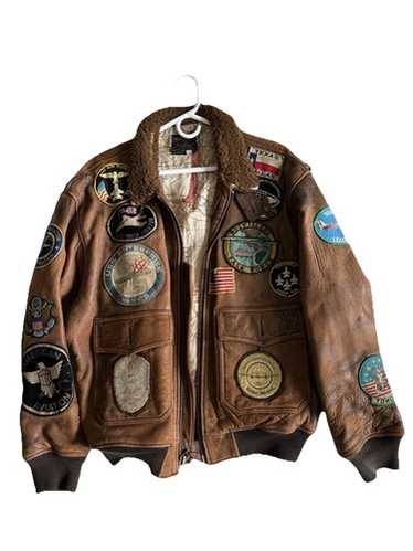 ジャケット・アウター AVIREX TOP GUN U.S. NAVY Avirex Men's Flight Jacket Polyester Navy Top Gun Model size