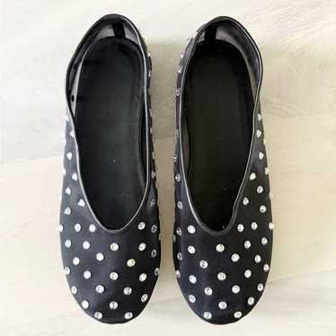 【KHAITE】メッシュクリスタル マーシーバレエフラット KHAITE Marcy メッシュ バレエシューズ レザートリム | NET-A-PORTER