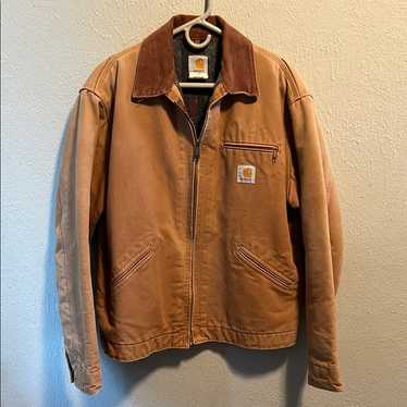 【希少】USA製Carhartt Detroit jacket J01 DNY Vintage Carhartt Jacket Navy Blue Detroit J01 DNY Blanket