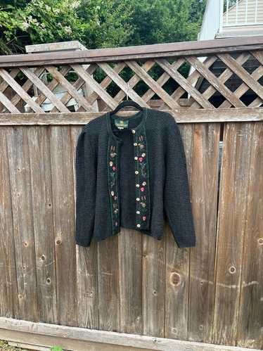 トップス \"80s giesswein\" tyrolean wool cardigan Vintage Embroidered Cardigan Austrian Bavarian Cardigan