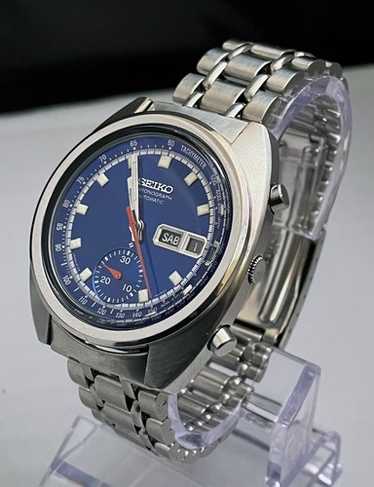 SEIKO 6139 6012 CASE ブルー・リーモデル 1971 Seiko 6139-6012 'Blue Bruce Lee' Automatic Chronograph